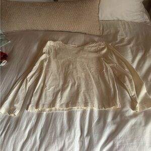 J. Crew Cream Crewneck Long Sleeve Top